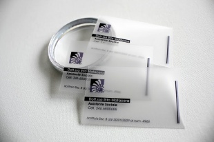Frosted transparent business cards